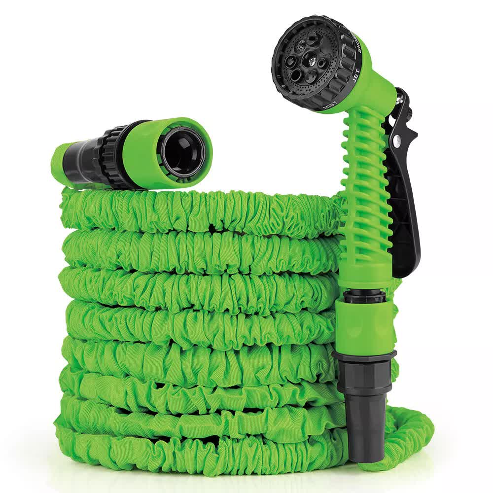 NNEDSZ 25FT Water Garden Hose Flexible Expandable Pipe Car Wash W/ Spray Nozzle Gun