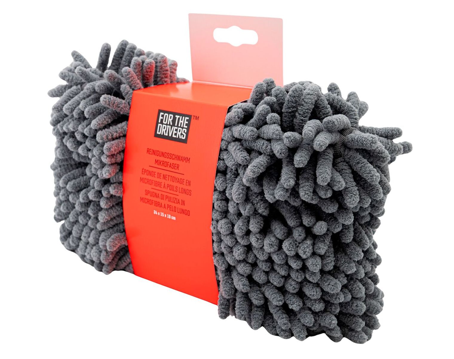 FOR THE DRIVERS Reinigungsschwamm aus Mikrofaser Langhaar, grau